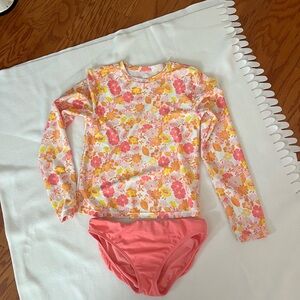GAP Kids Floral Rashguard Set - Pink and Orange
